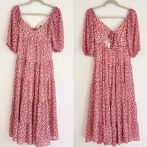 Code Mode | pink floral tiered maxi dress